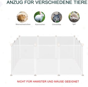 Kojec DIY dla szczeniąt 12 paneli łatwy montaż przestronny biały 105x105x45cm | Aosom PL