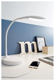 Biała lampa stołowa z portem USB Markslöjd Swan