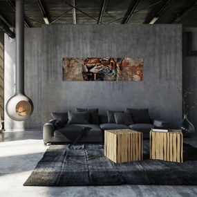 Obraz - Tygrys z cegieł (170x50 cm)