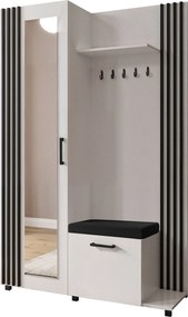Masseno Garderoba ARMADIO 137/207/42 cm do Przedpokoju Nowoczesna Biała
