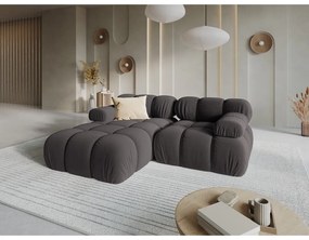 Ciemnoszara aksamitna sofa 191 cm Bellis – Micadoni Home