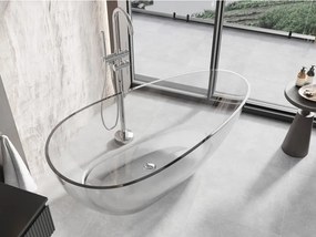 Mexen Glass wanna wolnostojąca transparentna 170 x 85 cm, clear, korek chrom - 58061708508