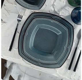 Zestaw obiadowy 24 szt niebieski/porcelana