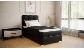 Czarne łóżko jednoosobowe Bruno 100cm, nowoczesny design pasujący do każdej sypialni, wygodny materac oraz schowek, Cosmic 100