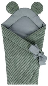 Zielony rożek niemowlęcy sztruksowy 35x65 cm – Meowbaby