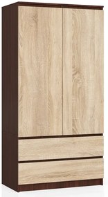 Szafa z drążkiem na ubrania wenge + dąb sonoma E1-D73