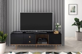 Czarna nowoczesna szafka RTV Skandica HARMONI
