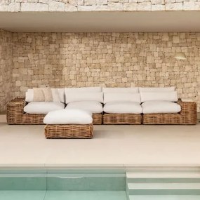 Modułowa 4-częściowa Sofa Ogrodowa I Pufa Milu Miel - Sklum