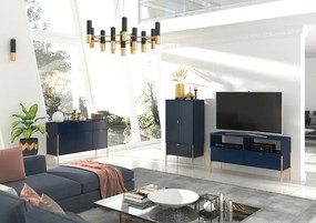 Granatowy stolik kawowy w stylu glamour M0-R08