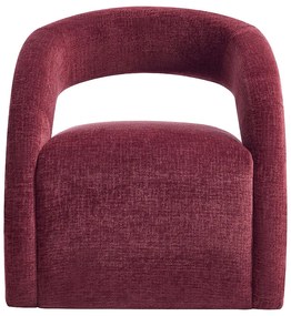 Fotel z burgundowej tkaniny szenilowej LUCIOTA marki Maison Céphy