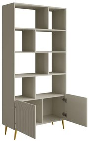 Biblioteczka z 2 szafkami i 8 wnękami - Beżowy - NORSIM marki Pascal Morabito