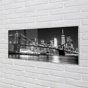 Panel szklany do Kuchni Nocna Panorama Mostu i Miasta