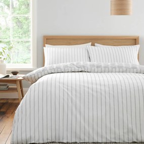Szara bawełniana pościel dwuosobowa 230x220 cm Ashford Stripe – Bianca