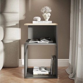 Stolik nocny antracyt/złoty dąb 40x35x65.3 elios