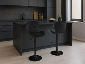 PROMOCJA Krzesło barowe z czarną nogą WEST VELVET, czarne II gatunek