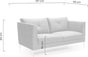 Sofa wypoczynkowa Farina dwuosobowa beżowa / złote nogi