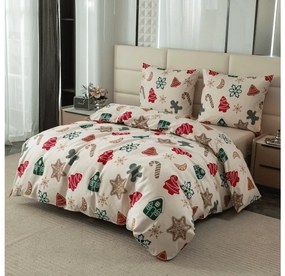 PrzytulneMieszkanie.pl PrzytulneMieszkanie.pl Flanelowa pościel z mikrofibry HOLLY kremowa Rozmiar pościeli: 2 szt 70 x 90 cm | 200 x 220 cm