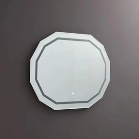 Lustro LED "Horizonte" z fasetowaną krawędzią i oświetleniem cm 90x70h