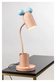 Jasnoniebiesko-różowa lampa stołowa z metalowym kloszem (wysokość 50 cm) Mouse – GTV