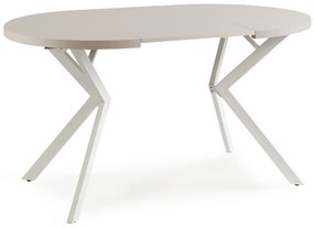 Stół Okrągły Rozkładany DORIAN 80-160 cm Kaszmir/Biały Nowoczesny