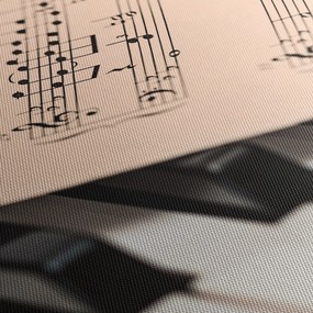 Obraz fortepianu z nutami (170x50 cm)
