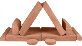 Slimcord sztruksowa sofa dziecięca, ceglana - meowbaby®