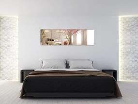 Obraz - Wymarzone wnętrze z fortepianem (170x50 cm)