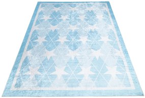 Jasnoniebieski skandynawski dywan w gwiazdki T3-W15