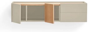 Beżowo-naturalna niska komoda w dekorze dębu 110x23 cm Otto – Teulat
