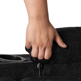 Fotel Masujący BOX 2 Rozkładany z Podnóżkiem Czarny Nowoczesny