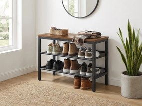 Szafka na buty TAYLOR z 2 półkami 75x50 cm, w kolorze rustykalnym brązowym