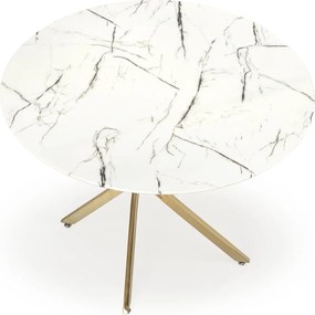 Okrągły stół z marmurowym blatem Raymond 2 na złotych nogach