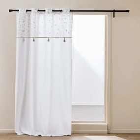 Biała zasłona z mieszanki bawełny 140x240 cm Duchesse – douceur d'intérieur