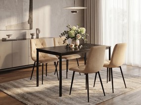 Brązowe krzesło do kuchni LIBRA z czarnymi nogami