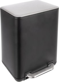 Czarny kosz na śmieci z pedałem ze stali nierdzewnej 20 l Black – Orion