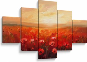 Obraz - Pole maków (125x70 cm)