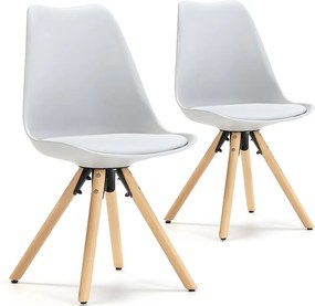 Zestaw dwóch krzeseł do jadalni Jeff w stylu skandynawskim, szary, 54 cm x 49 cm x 84 cm.