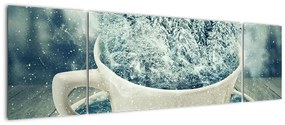 Obraz - Zimowy świat w kubeczku (170x50 cm)