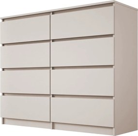 Komoda: 8 szuflad, kaszmir, 120 x 102 x 39 cm
