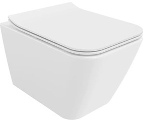 Mexen Cube miska wc Rimless z deską wolnoopadającą slim, duroplast, biała połysk - 30924000