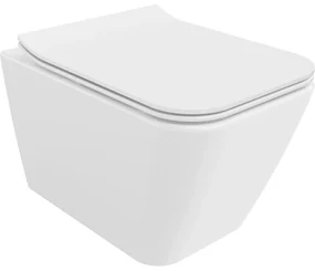 Mexen Cube miska wc Rimless z deską wolnoopadającą slim, duroplast, biała połysk - 30924000
