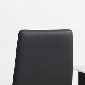 HOMCOM Zestaw 4 Krzesła Jadalniane Kuchenne Nowoczesny Design 41x50x97cm Czarne | Aosom PL
