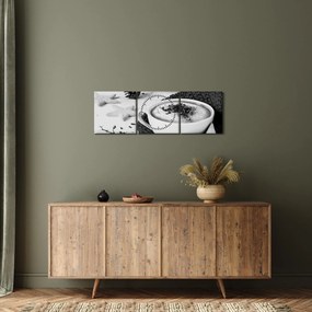 Obraz - Zimowe cappuccino (z zegarem) (90x30 cm)