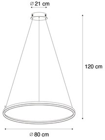 Inteligentna lampa wisząca czarna 80 cm z diodami LED i RGBW - GirelloDesignerski Oswietlenie wewnetrzne