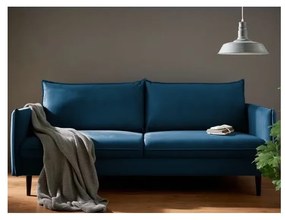Ciemnoniebieska aksamitna sofa 203 cm Juli – Ropez