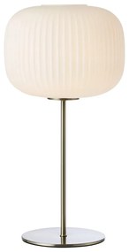 Biała/w kolorze srebra lampa stołowa ze szklanym kloszem (wysokość 50 cm) Sober – Markslöjd