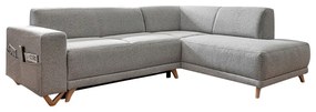 Jasnoszary rozkładany/ze schowkiem narożnik (prawostronny/w kształcie litery L) Classy Sophie – Miuform