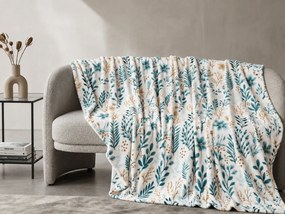 Mikropluszowy koc BOTANELLA, niebieski Rozmiar: 150 x 200 cm
