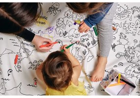 Zestaw dywanu do kolorowania i mazaków do tkanin Butter Kings Colouring World, ø 130 cm