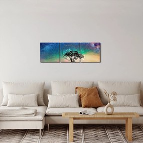 Obraz - Odpoczynek pod gwiazdami (z zegarem) (90x30 cm)